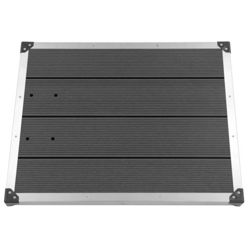 Градинско душ корито, WPC, неръждаема стомана, 80x62 см, сиво