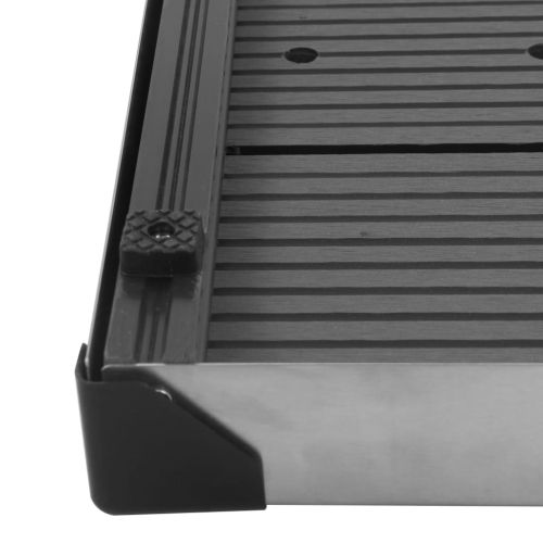 Градинско душ корито, WPC, неръждаема стомана, 80x62 см, сиво