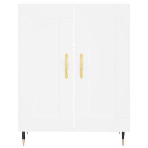 Висок шкаф, бял, 69,5x34x180 см, инженерно дърво