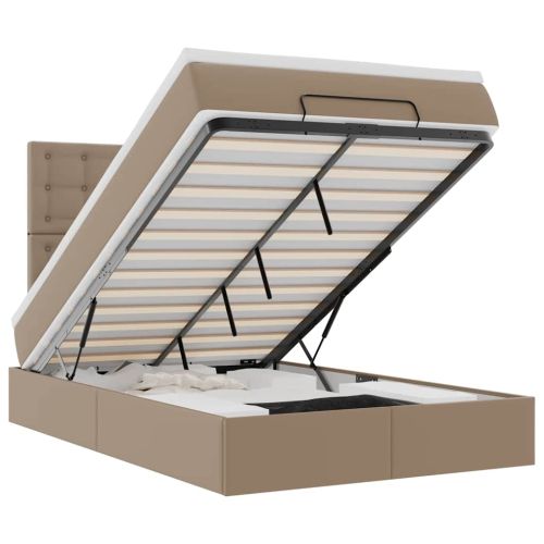 Османска легло с матрак&LED капучино 120x190 см изкуствена кожа