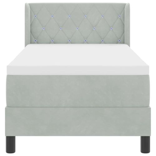 Легло с пружинирана основа Светлосиво 200 x 80 см Кадифе