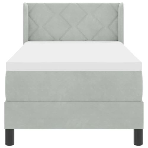 Легло с пружинирана основа Светлосиво 200 x 80 см Кадифе