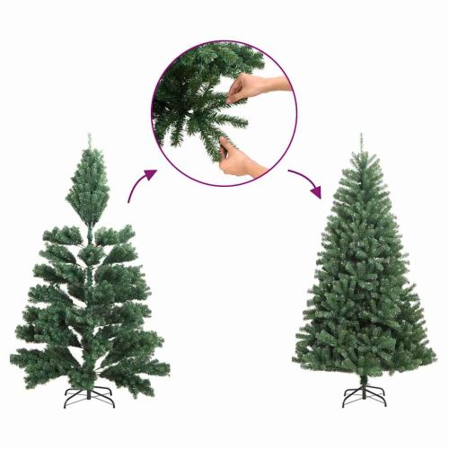 Изкуствена коледна елха с подсветка Черно 120 cm ПВЦ
