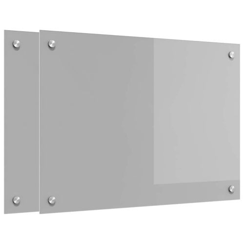 Кухненски заден панел 2 pcs Светлосиво 70 x 50 cm