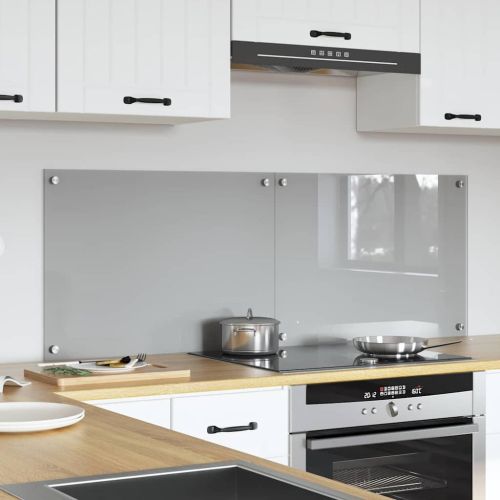 Кухненски гръб 2 pcs Светлосиво 70 x 50 cm закалено стъкло