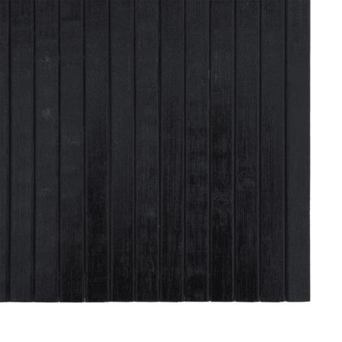 Килим, правоъгълен, черен, 70x400 см, бамбук