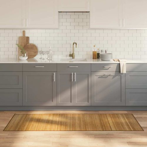 Килим, правоъгълен, натурален, 70x200 см, бамбук