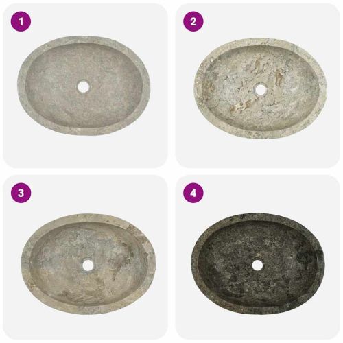 Сива мивка, 53x40x15 см, мрамор