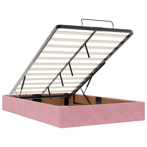Османска легло с матраци, розово, 120x200 см, кадифе