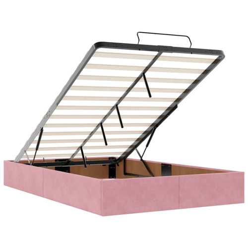 Османска легло с матраци, розово, 120x200 см, кадифе