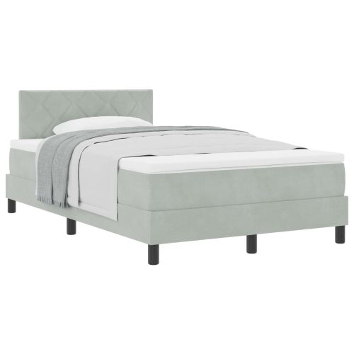 Легло с пружинирана основа Светлосиво 120 x 200 cm Кадифе