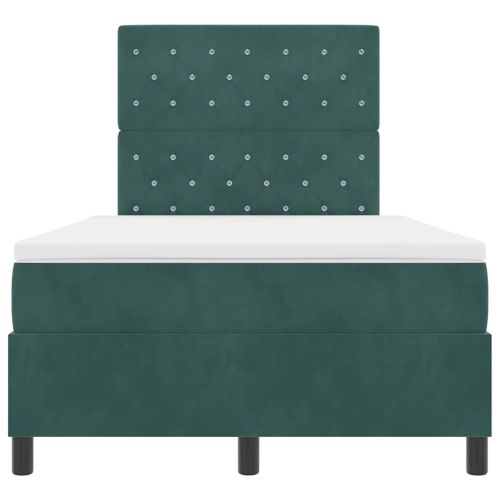 Легло с пружинирана основа Тъмен зелен 120 x 190 cm Кадифе