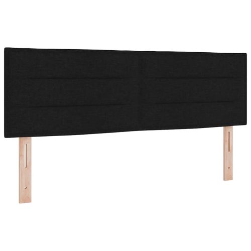 Легло с пружинирана основа с таблото Черно 140 x 190 cm текстил