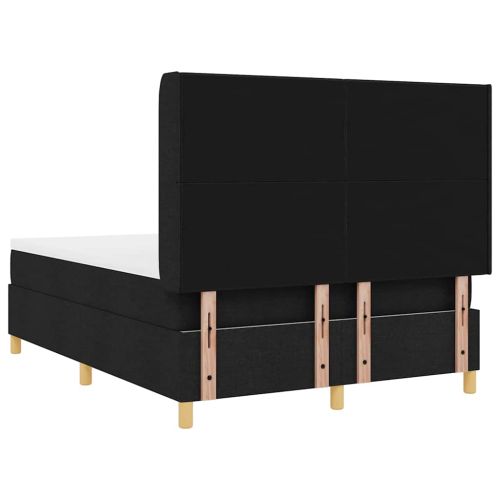 Легло с пружинирана основа с матрак Черно 140 x 190 cm текстил