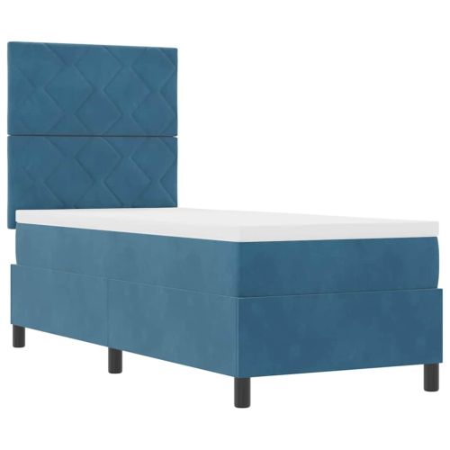 LED кутия за пружини с легло Тъмен син 80 x 200 cm Кадифе