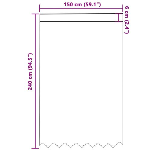 Перде от дантела С завеси Бяло 150 x 240 см Полиестер