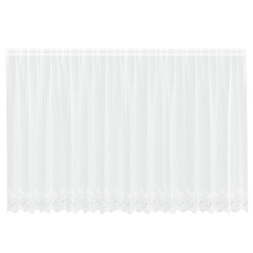 Перде от дантела С завеси Флорален Бяло 140 x 400 см Полиестер