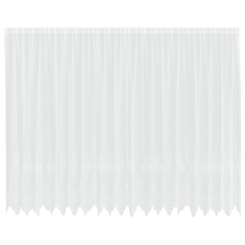 Перде от дантела С завеси Флорален Бяло 220 x 500 cm Полиестер