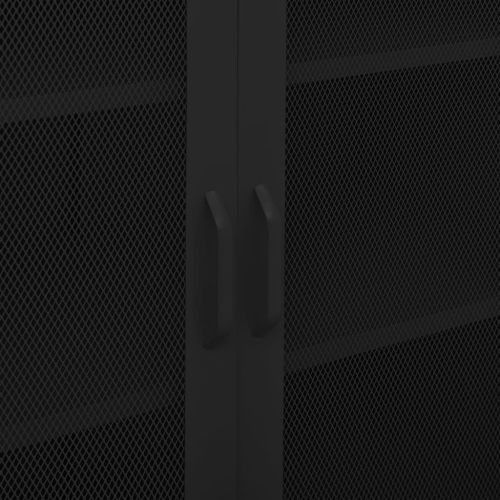 Шкаф за съхранение, черен, 80х35х101,5 см, стомана