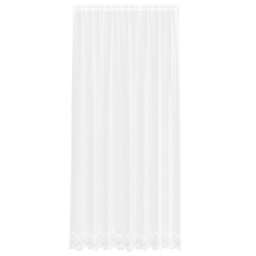 Перде от дантела С завеси Флорален Бяло 280 x 200 см Полиестер