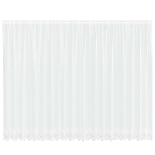 Перде от дантела С завеси Флорален Бяло 220 x 500 cm Полиестер