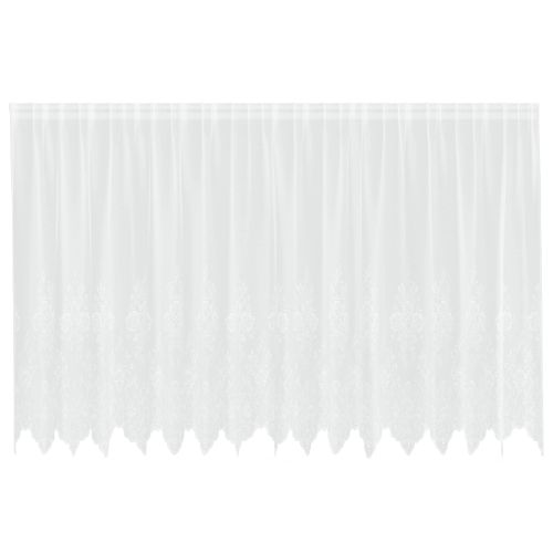 Перде от дантела С завеси Флорален Бяло 180 x 400 см Полиестер