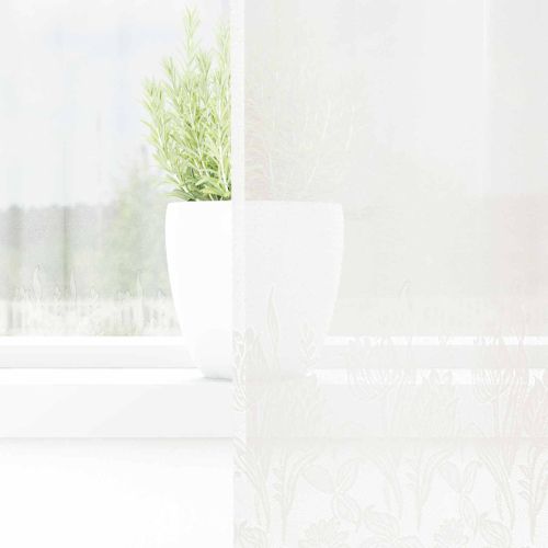 Перде от дантела С завеси Флорален Бяло 100 x 200 cm Полиестер