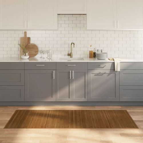 Килим, правоъгълен, кафяв, 80x200 см, бамбук