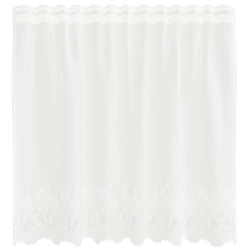 Перде от дантела С завеси Флорален Бяло 80 x 150 cm Полиестер