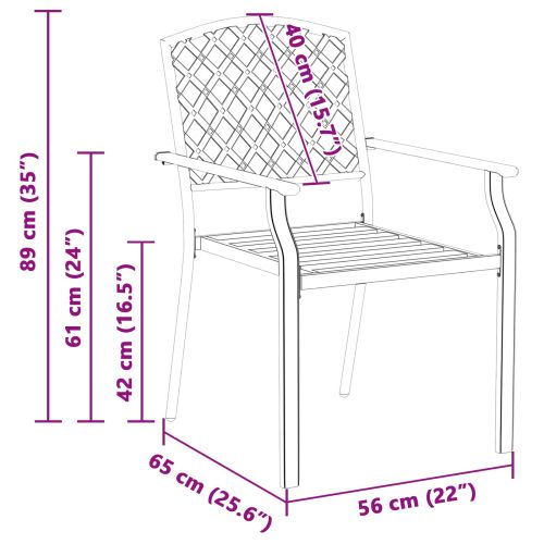 Градински стол 4 pcs Антрацит 56 x 65 x 89 см Стомана