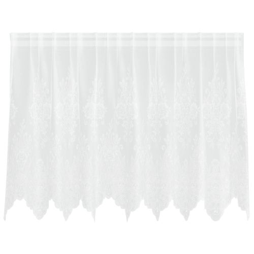 Перде от дантела С завеси Флорален Бяло 80 x 200 cm Полиестер