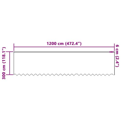 Перде от дантела С завеси Флорален Бяло 300 x 1200 см Полиестер