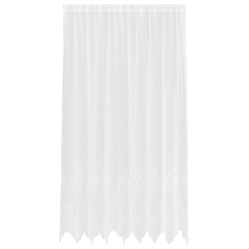 Перде от дантела С завеси Флорален Бяло 220 x 200 см Полиестер
