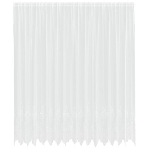 Перде от дантела С завеси Флорален Бяло 280 x 400 см Полиестер