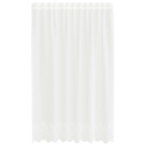 Перде от дантела С завеси Флорален Бяло 240 x 150 cm Полиестер