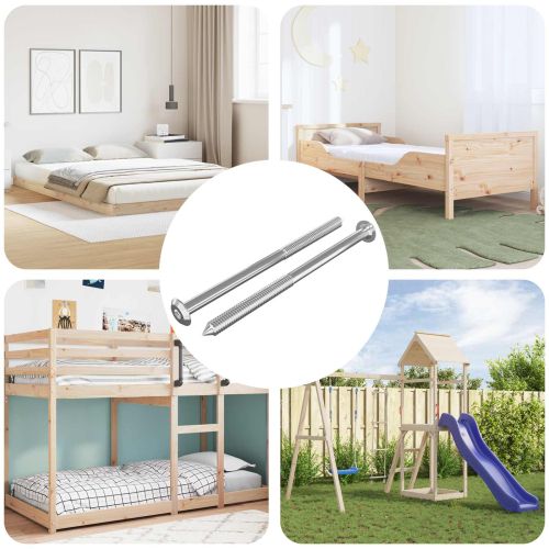 Винтове за мебели 2 pcs Сребрист M6 x 100 мм Стомана