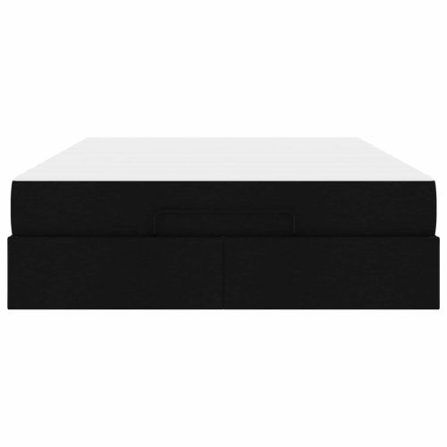 Рамка за легло с матрак 2 pcs Черно текстил