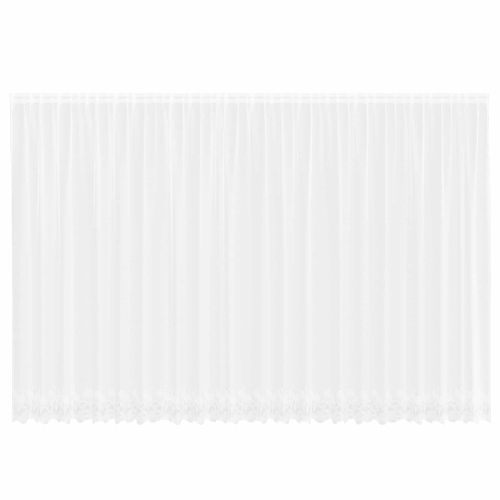 Перде от дантела С завеси Флорален Бяло 200 x 600 cm Полиестер