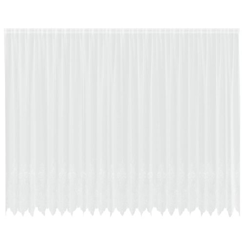 Перде от дантела С завеси Флорален Бяло 300 x 600 cm Полиестер