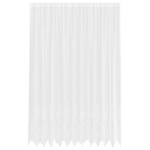 Перде от дантела С завеси Флорален Бяло 260 x 300 см Полиестер