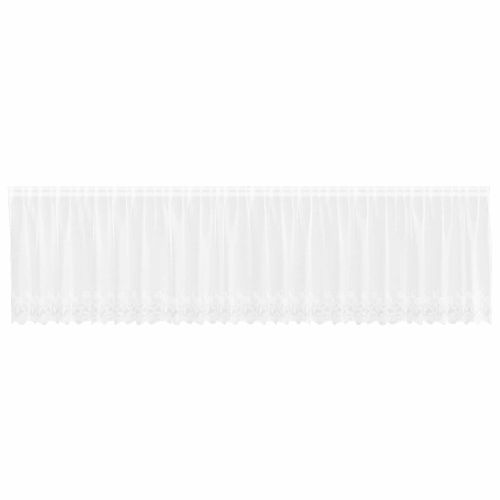 Перде от дантела С завеси Флорален Бяло 120 x 600 cm Полиестер