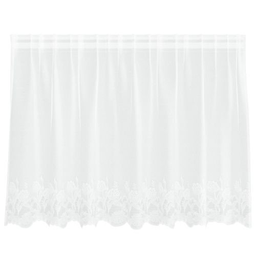 Перде от дантела С завеси Бяло 200 x 120 см Полиестер