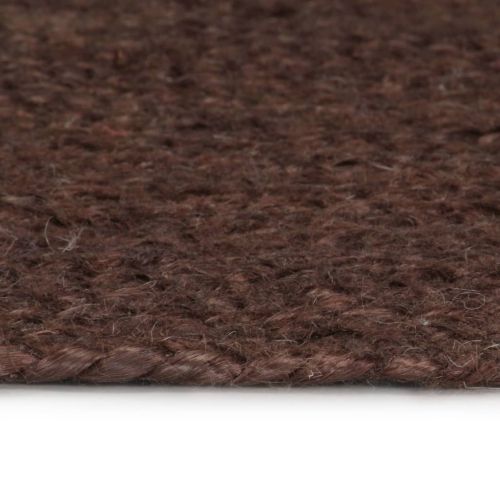 Ръчно тъкан килим от юта, кръгъл, 150 см, кафяв