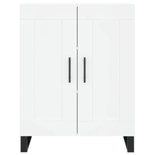 Висок шкаф, бял, 69,5x34x180 см, инженерно дърво