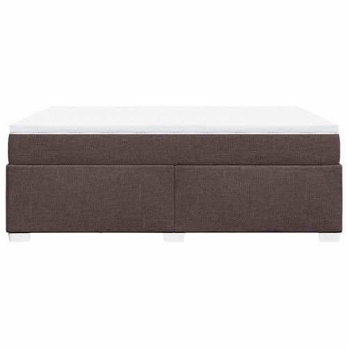 Боксспринг легло с матрак, тъмнокафяво, 140x190 см, плат