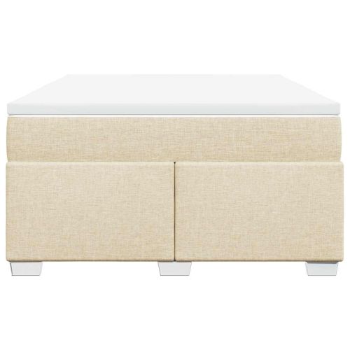 Боксспринг легло с матрак, кремаво, 140x190 см, плат