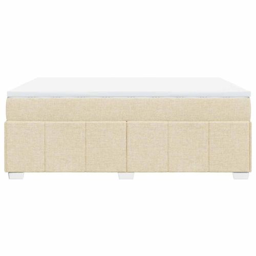 Боксспринг легло с матрак, кремаво, 140x190 см, плат