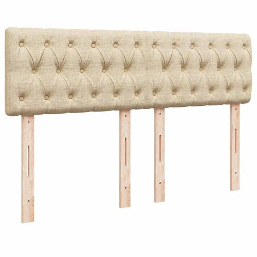 Боксспринг легло с матрак, кремаво, 140x190 см, плат