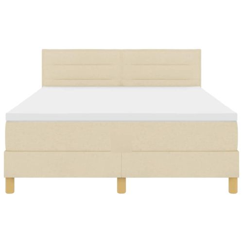 Легло с пружинирана основа с таблото Крем 140 x 190 cm текстил