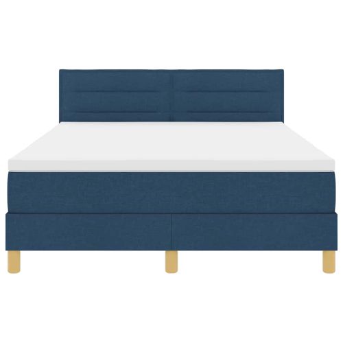 Легло с пружинирана основа с таблото Синьо 140 x 190 cm текстил